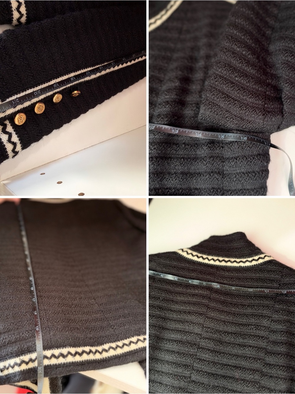Vintage CHANEL Boutique Black Tweed Jacket & Maxi Skirt Suit Set Gold CC Buttons - Picture 12 of 14
